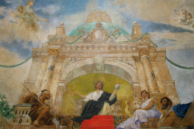 Nástropní freska „Alegorie štědrosti“ od Eduarda Veitha