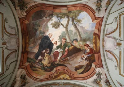 Jan Karel Kovář, Založení kláštera v Sázavě, opatská kaple v prelatuře benediktinského kláštera v Břevnově, kolem 1740
